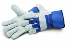 Handschoen rundleer 10.5 blauw manchet