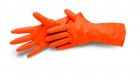 Huishoudhandschoen oranje S, latex