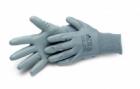 Handschoen soft touch grijs 9 nylon met pu coating