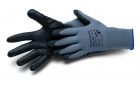 Handschoen soft noppen 11 nylon zwarte pu-nitrilcoating